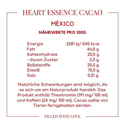 Mexiko Cacao Naehrwerte
